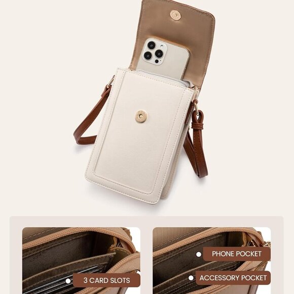 Lightweight Leather Crossbody Mini Purse with Double Compartments for Essentials - Picture 3 of 6